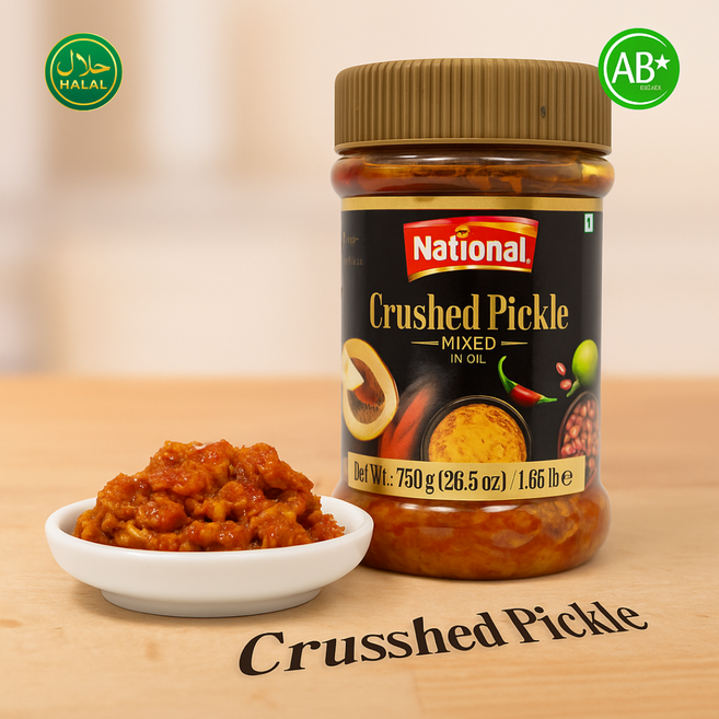 National Crushed Pickle Mixed in Oil | Halal | 내셔널 크러쉬드 믹스 피클 인도 전통 아차르 | 할랄, 1개, 750g