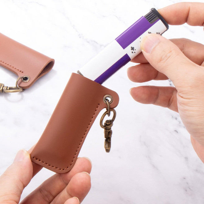 가죽 라이터 케이스 키링 열쇠 고리 2color 고리 템 보관함 남자 친구 선물 벨트 자동차 오토바이 차키 키홀더 남사친