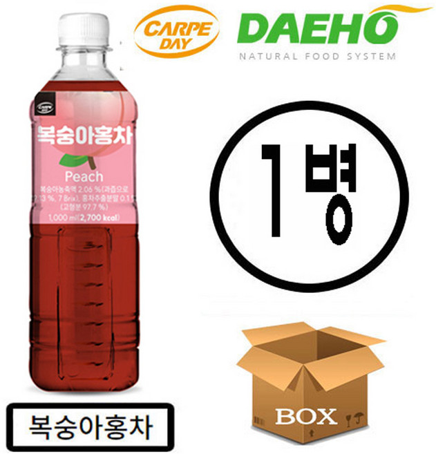 대호 카르페데이 복숭아홍차 액상, 1L, 1개