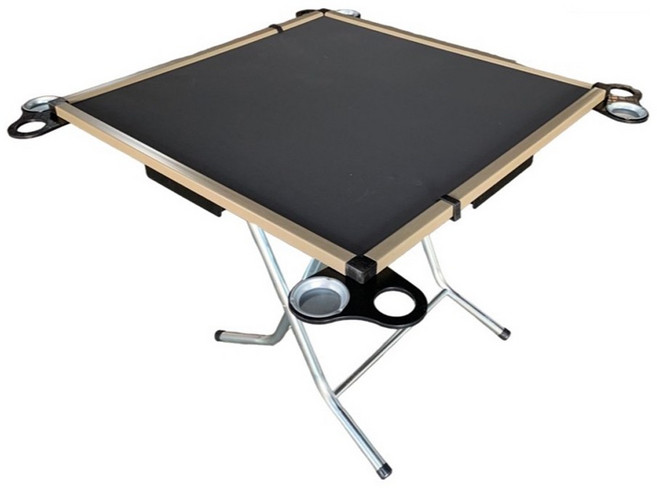 Buyjm 愛帕折腳收納麻將桌/三用桌W-FH-TA015 可折疊收納 附飲料杯架 穩固耐用, 桌子+橡木牌尺