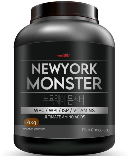 뉴욕웨이몬스터 WPI 함유 헬스보충제 단백질보충제 게이너 살찌는 체중증가 보충제, 4kg, 1개