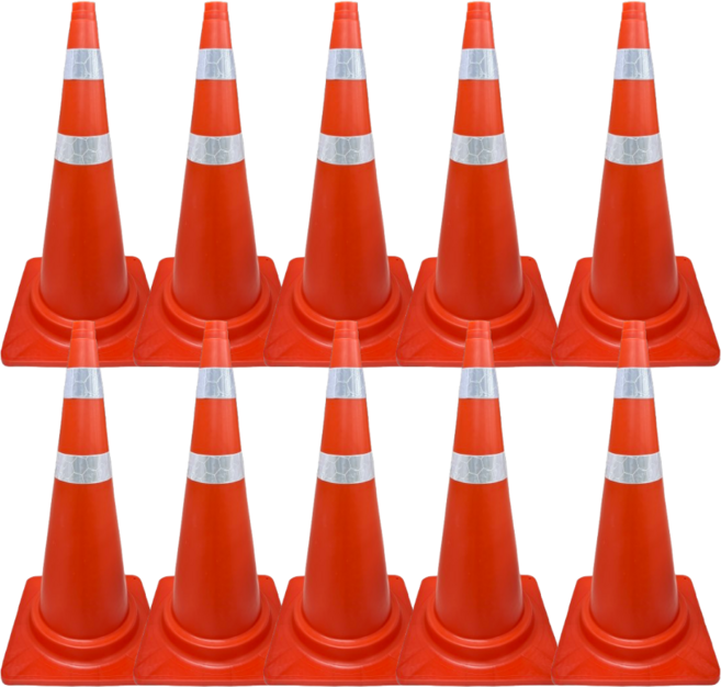 동광세이프티 칼라콘, 10개, 적색