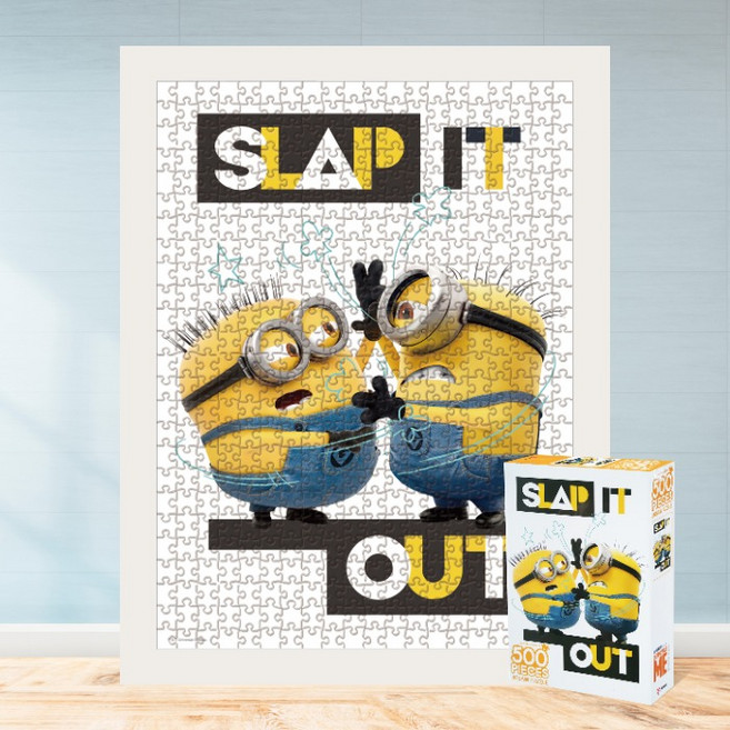 모두의취미 티격태격 500피스 미니언즈/슈퍼배드 직소퍼즐, 1개, 액자세트(우드화이트)