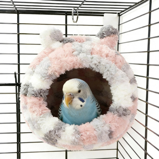 앵무새 슈가글라이더 햄스터 보들따뜻 은신처 포치 4COLOR, 1개, 핑크색