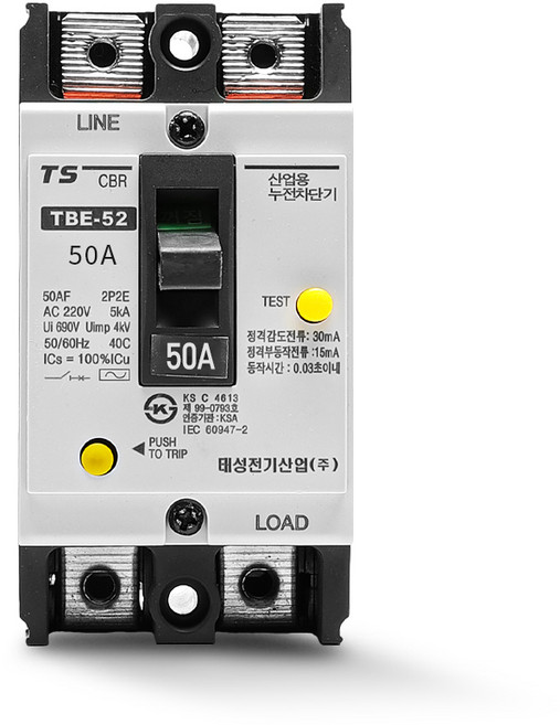 태성 누전차단기 주택용 2P 50A, 1개