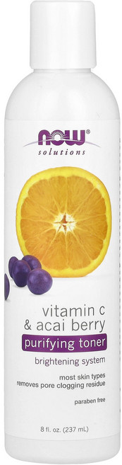 NOW Foods Solutions 퓨리파잉 토너 비타민 C & 아사이 베리 8fl oz(237ml) Foods (나우 푸드), 237ml, 1개