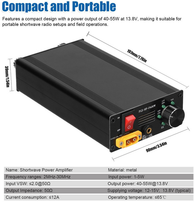 단파 전력 자동 송수신 전환 다중 프로토콜과 호환 가능 4 기어 LPF 50W, 01 Amplifier, 1개