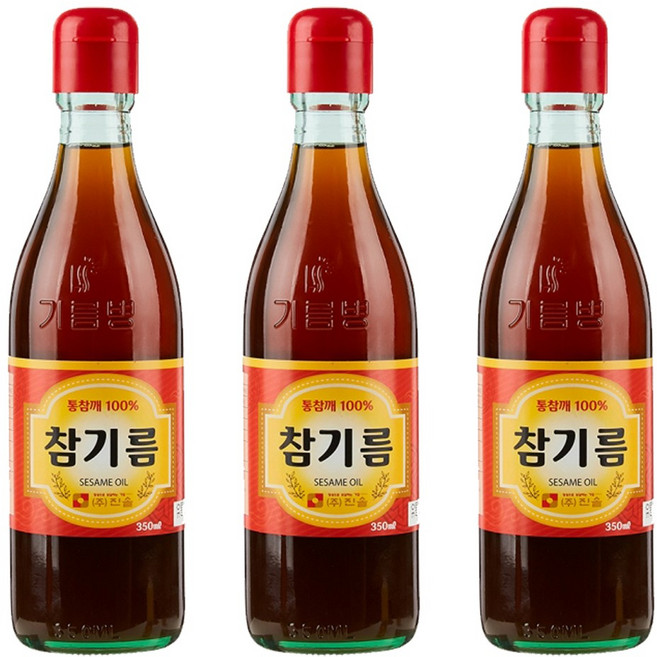 진솔촌 통참깨 100% 참기름 골드, 350ml, 3개