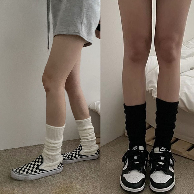 바나나2 국내제작 2개 여성 데일리 발레 양말 포근 골지 니트 레그 워머