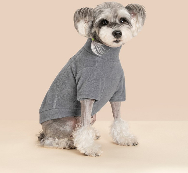 위드앤미 강아지옷 겨울 후리스 폴라티 애견옷 중형견 보온 데일리, 1개, 그레이