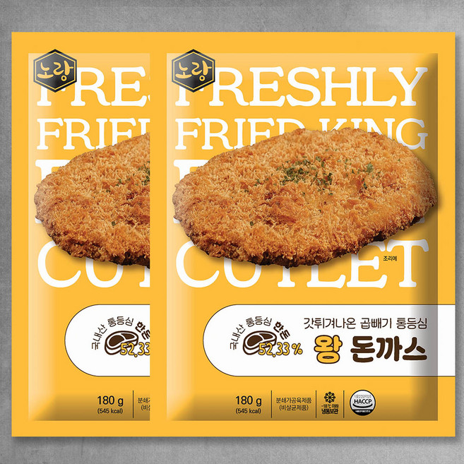 노랑갓튀겨나온 곱빼기돈까스, 180g, 10개