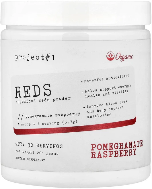 Project 1 Nutrition Reds Superfood Reds Powder Pomegranate Raspberry 201 g, Project 1 Nutrition, Reds, Sup, 201g, 1개 - 쿠팡