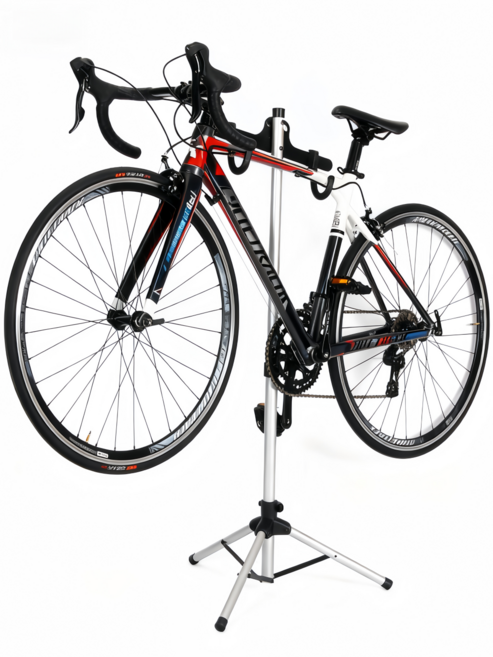 GAPINO 스탠드 자전거 수리대 68-122cm 높이조절 접이식 수납 가능 실내 거치대, 블랙