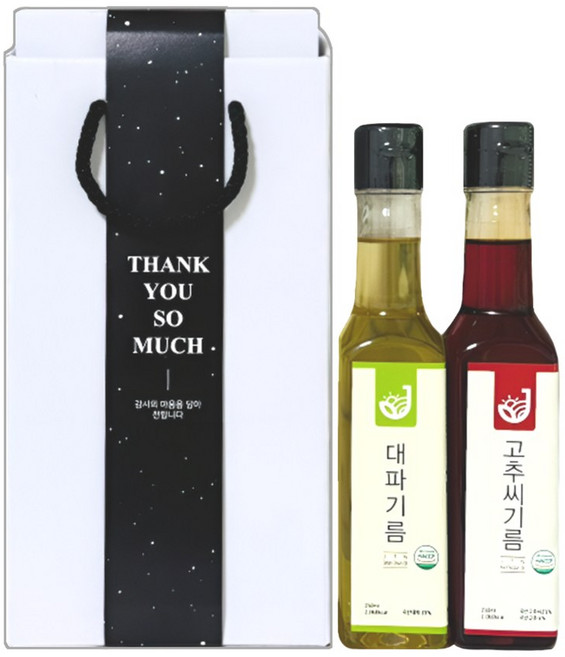 장터엔 2종선물세트 250ml, 참기름+대파기름, 페트250ml, 1개