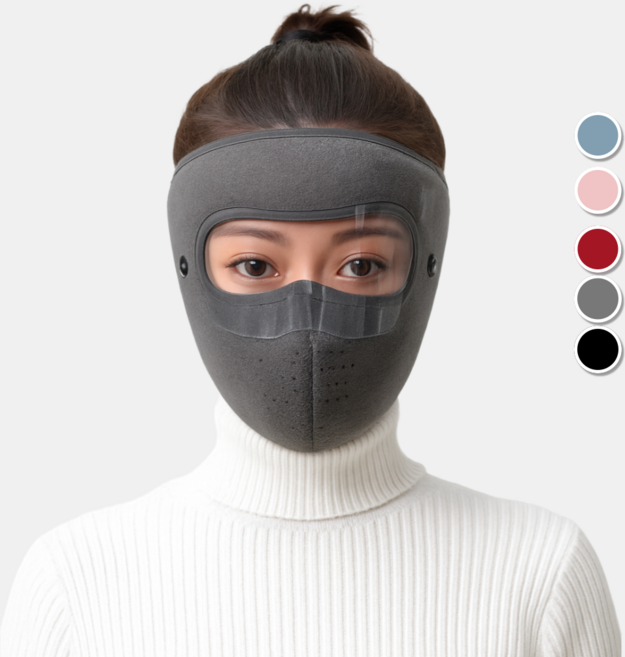 모코리빙 풀커버 안면마스크 겨울 라이딩 스키 등산 귀마개 마스크, 핑크