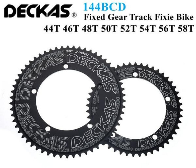 Deckas 144BCD 고정 기어 픽시 라운드 체인 링 트랙 자전거 44T-58T 치아 144 bcd 특수 단일 속도 휠, 144BCD 48T, 1개