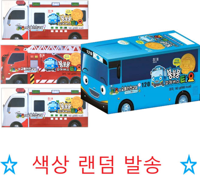 붕붕붕 꼬마버스 타요 랜덤발송, 140g, 4개