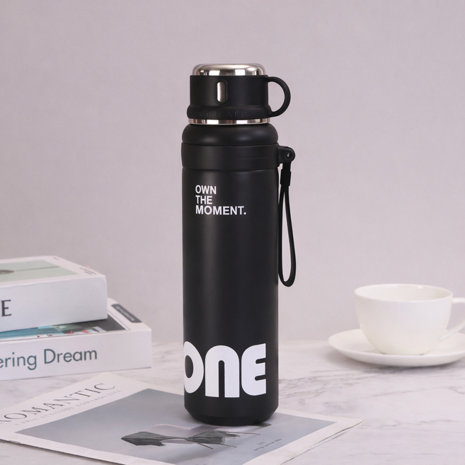 대용량 스텐 텀블러 물통 보온 보냉병, 1개, 1000ml, 블랙