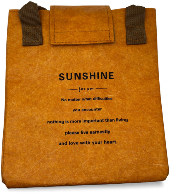 아유라인 듀폰 크라프트 런치백 도시락 가방, 0 브라운, 1개