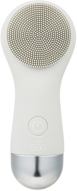 에그 디바이스2 진동 클렌저 피부마사지기 전동 클렌저 피지제거기 얼굴마사지기구 클렌징기기 얼굴 딥세안 마사지기, EU201-M, 실버 메탈