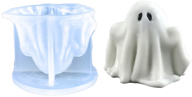 아로마 테라피 양초 금형 3D 유령 석고 수지 금형 유령 장식품 DIY 공예에 대한 금형 홈 장식 양초 금형 만들기, 02 M