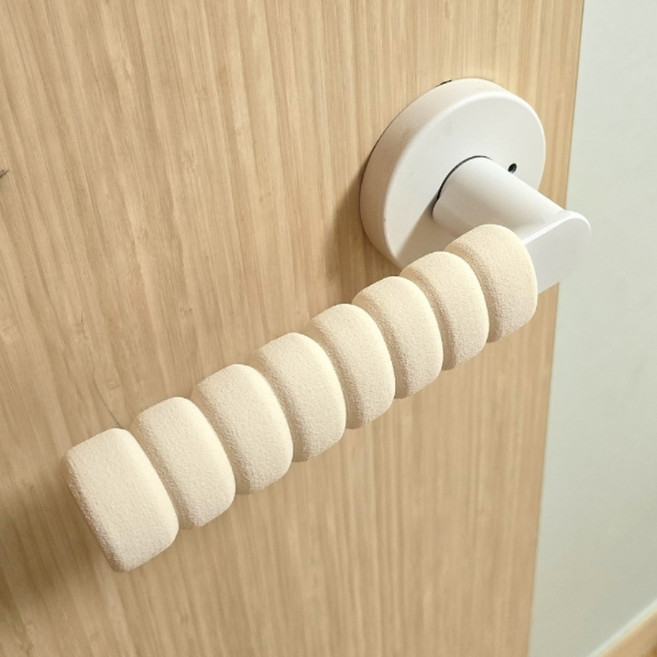 어썸만물상 스펀지타입 일자형 문고리 손잡이 문손잡이콕방지, 브라운, 1개