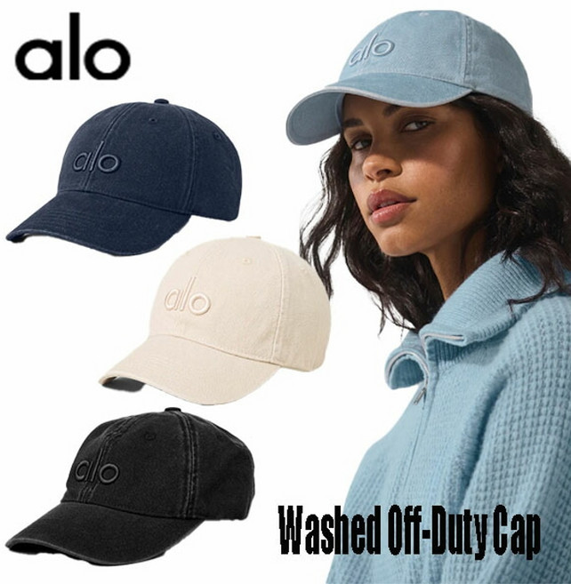 알로 요가 워시드 데님 캡모자