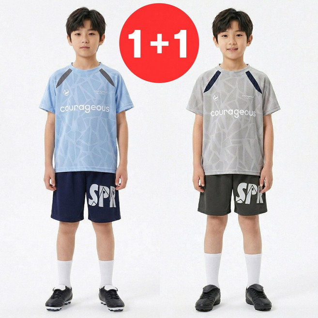 지디오 주니어 남아 상하복 세트 2개 메쉬 반팔티 반바지 운동복 초등학생 여름 트레이닝복