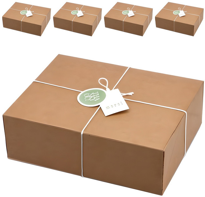 인디케이 패키지 상자 대 5p + 완충재 5p + 왁스끈 + 스티커 2종 x 5p + 텍 2종 x 5p 세트, 크라프트(상자), 1세트