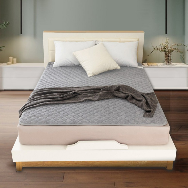 이한일 인체감지 탄소매트 온열 전기매트, 라이트그레이, 싱글(110x200cm)