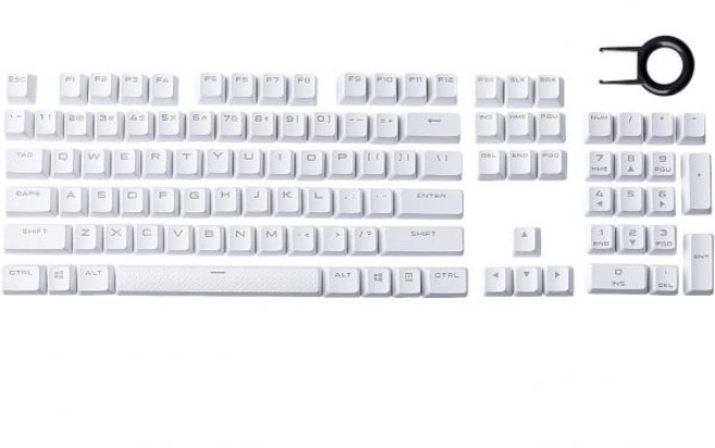 PBT 더블샷 풀 세트 104키 키캡 미국 레이아웃 교체용 Corsair K70 RGB MK.2 SE 기계식 키보드 백라이트 블랙, 흰색