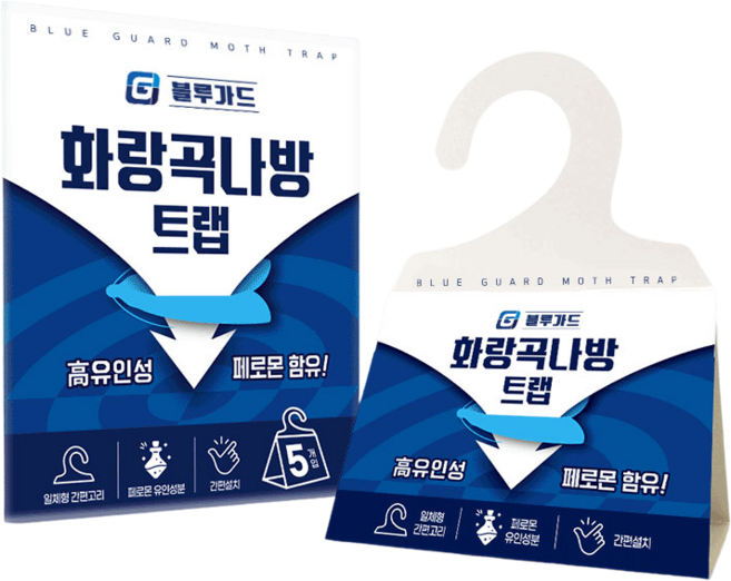 블루가드 화랑곡나방 트랩 쌀벌레 퇴치제 페로몬 끈끈이, 5개, 1개입