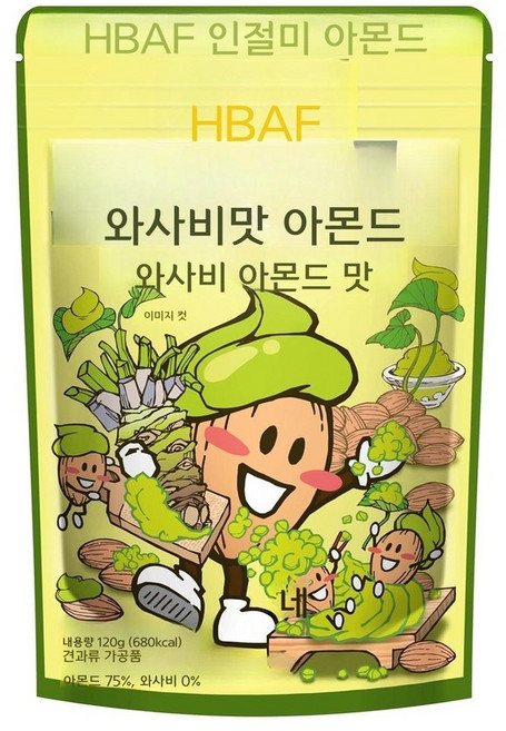HBAF 인절미 아몬드 초콜릿 120g, 와사비