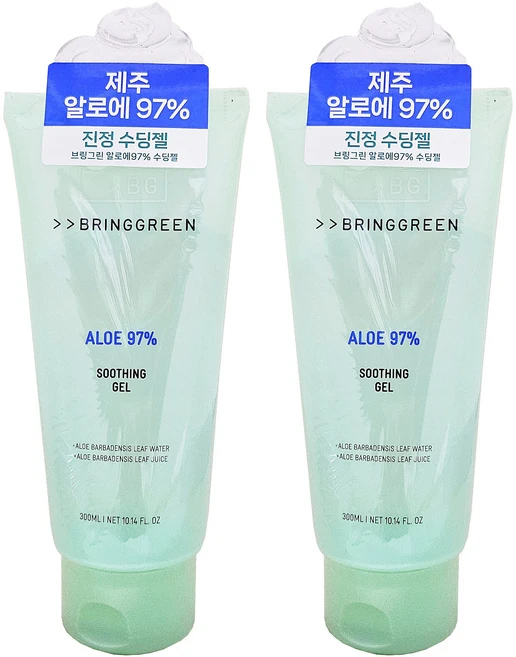 브링그린 알로에 97% 수딩젤 300ml, 2개 - 쿠팡