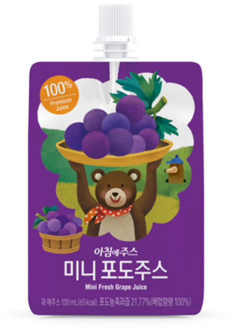 아침에주스 미니 포도 주스, 100ml, 10개