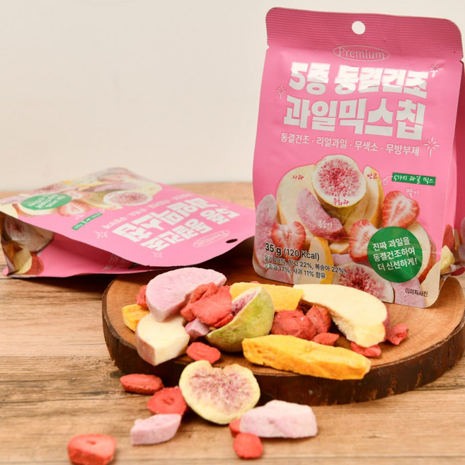 유나건어물 프리미엄 5가지 동결건조 과일칩, 1개, 35g