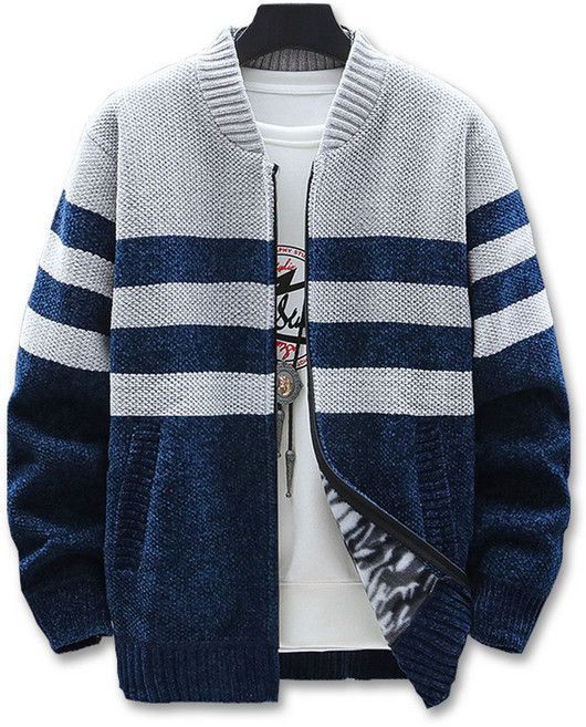 코디코치 남성 니트 기모 집업 라인 가디건 스웨터 자켓