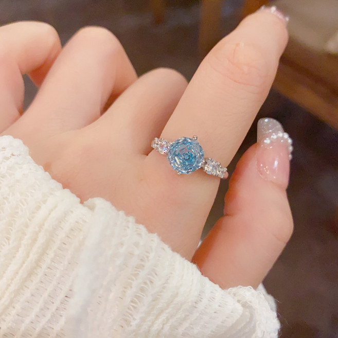 로즈 큐빅 디자인 오픈 링 (헤비 14K 도금 패션반지)