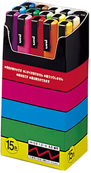 uni POSCA 廣告筆, 1個, PC3M15C-15色組, N/A