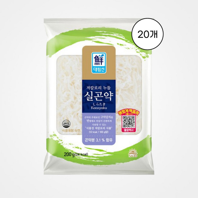 [사조대림] 저칼로리 누들 실곤약 200g 20개