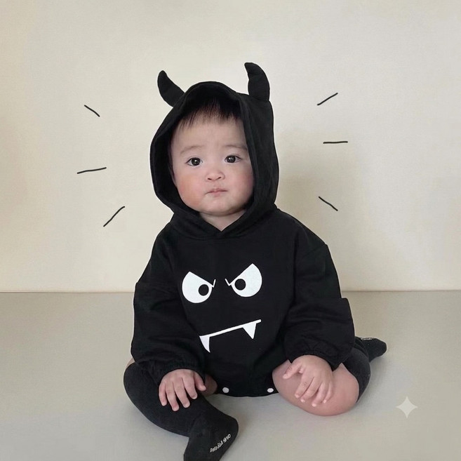嬰兒惡魔造型連帽 romper, 小幽靈73, 1個
