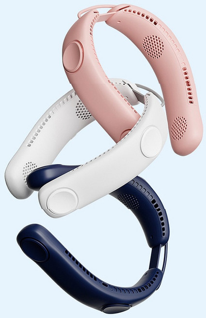 [대용량] 프리미엄 무소음 휴대용 목걸이 넥밴드 선풍기 목에착 목걸이형 미니 넥 목밴드 목선풍기 저소음 c타입 핸드프리선풍기, 넥밴드-네이비