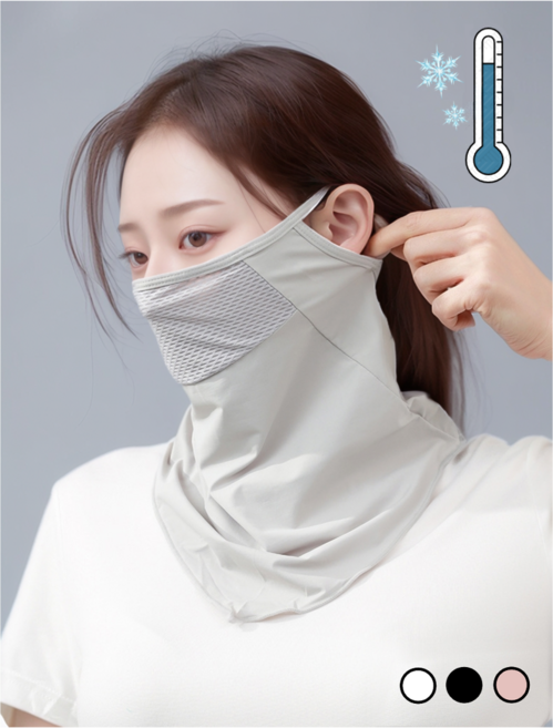 포티로리 자외선차단 쿨 스포츠 골프 마스크, 블랙, 1개