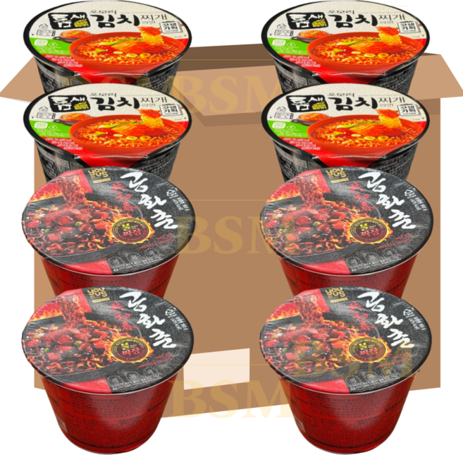 GS리테일 유어스 오모리 틈새 오모리 공화춘짜장 공화춘불짜장 혼합 세트, 틈새오모리컵 4개+공화춘불짜장컵 4개, 1박스