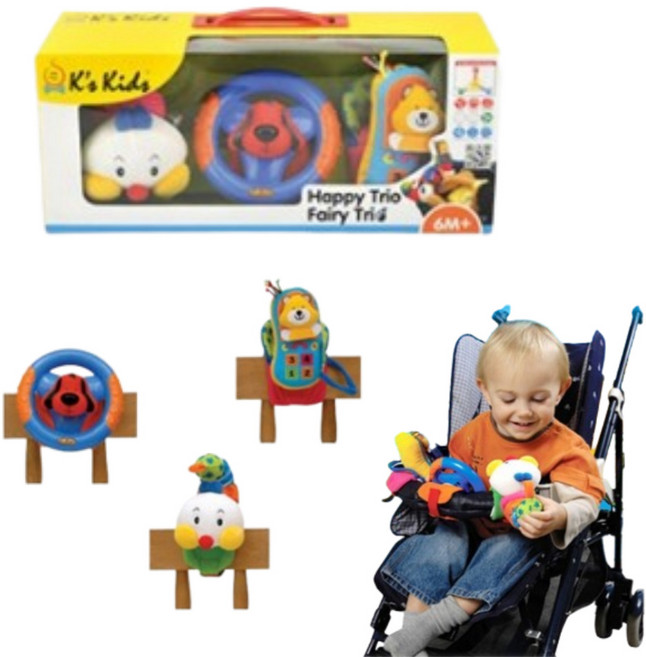 유모차 손잡이 장난감 안전바 운전대 핸들 애착인형 집게 고리, 1개