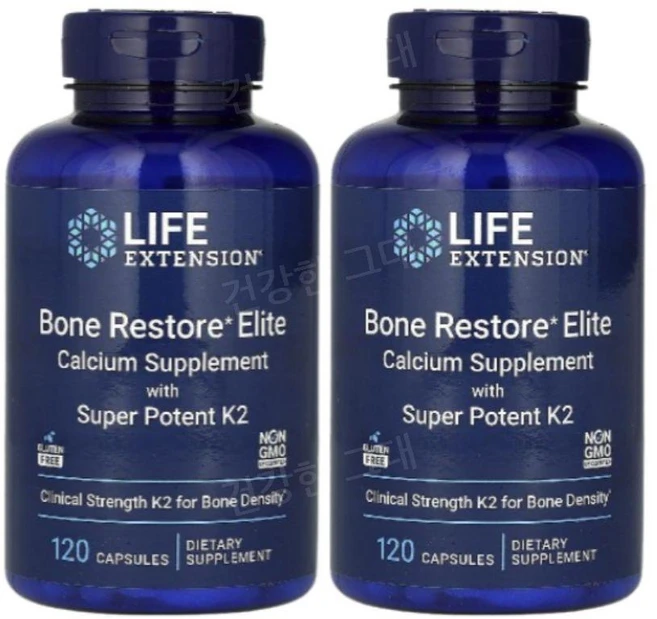 라이프익스텐션 본리스토어 엘리트 120캡슐 2개 칼슘 비타민케이 K BoneRestore, 120정 - 쿠팡