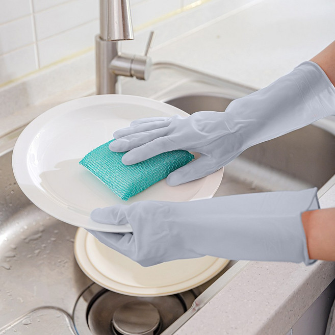 꾸미크 더질긴 니트릴 고무장갑, 3개, 대(L), 블루그레이