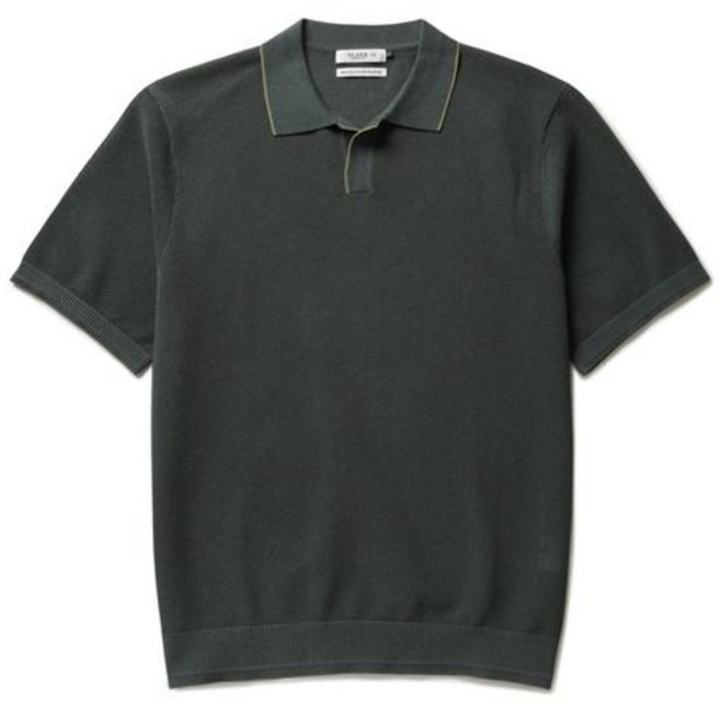 올젠 남성 오픈카라 쿨 코튼 반팔 니트 ZOF3ET1302DGN