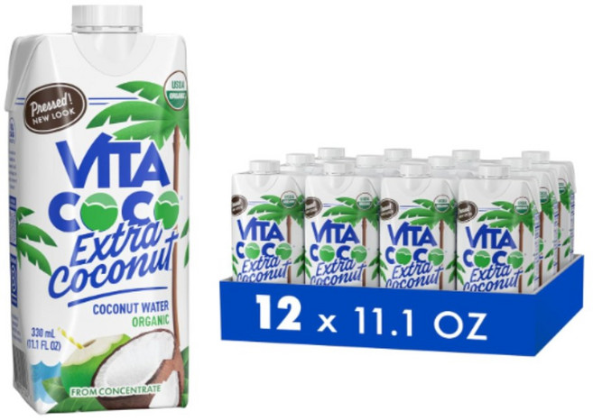 Vita Coco Organic Pressed Extra Coconut Water 비타 코코 오가닉 엑스트라 코코넛 워터, 12개, 330ml