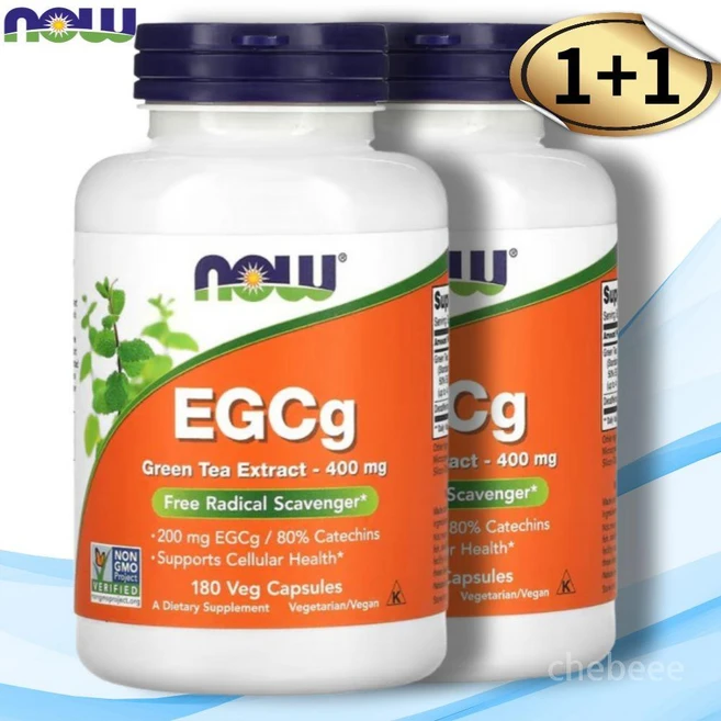 나우 EGCg 디카페인 녹차 추출물 카데킨 400mg 180캡슐 2병, 2개 - 쿠팡